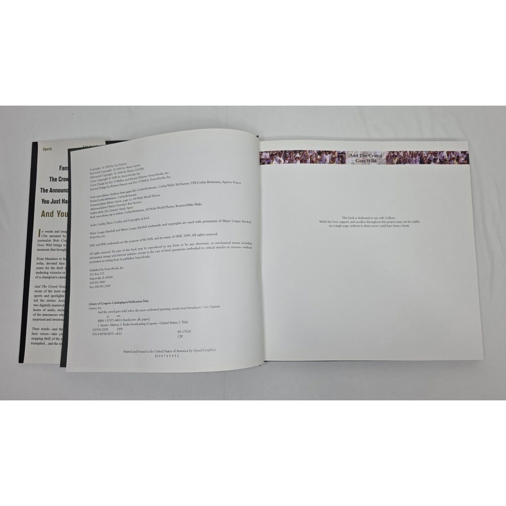 And the Crowd Goes Wild | Hardcover Book with 2 Audio CDs | 1999 Sports History - Picture 10 of 16